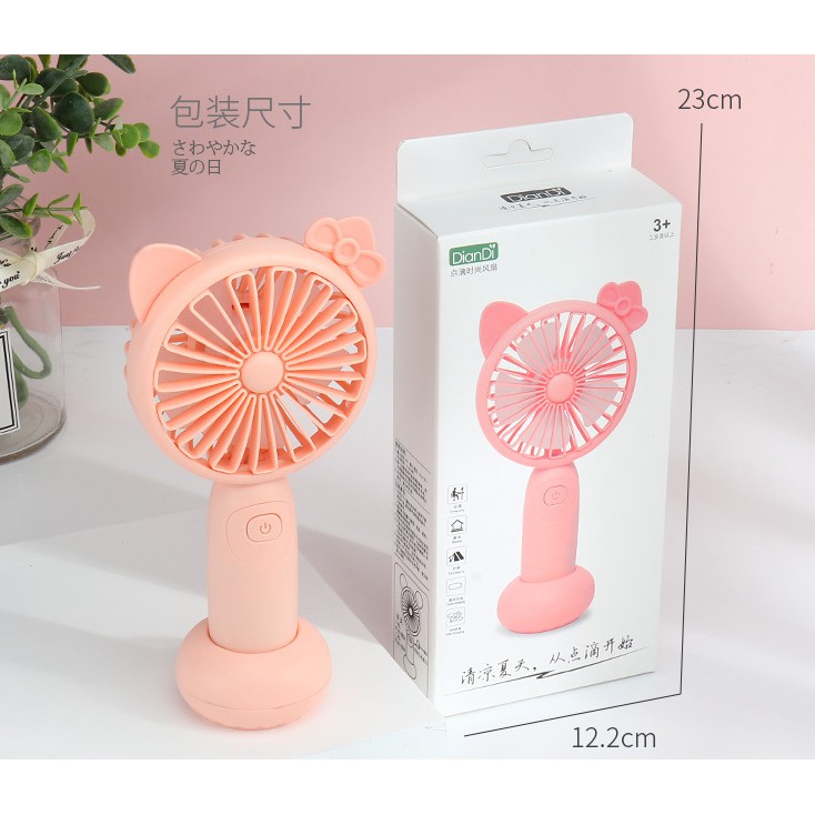 QUẠT MINI CẦM TAY PHONG CÁCH NHẬT BẢN - QUẠT TÍCH ĐIỆN CÓ ĐÈN LED PHÁT SÁNG HOT 2021