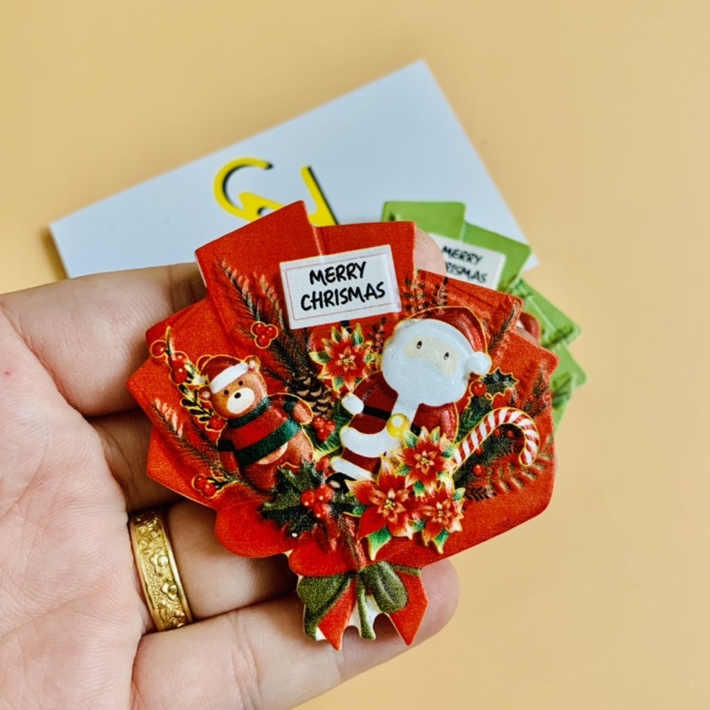 Nam châm hít dán dính trang trí tủ lạnh in 3D quà tặng lưu niệm Giáng Sinh Merry Chrismas