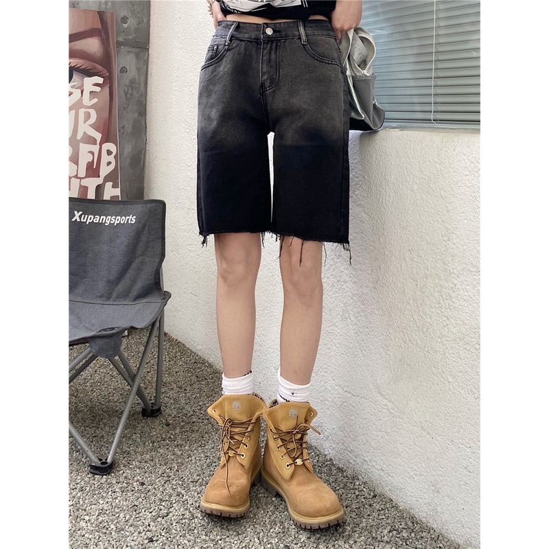 Quần sort jean nam nữ wash 2 màu Yinxx, quần bò lửng unisex cắt line QSJ07
