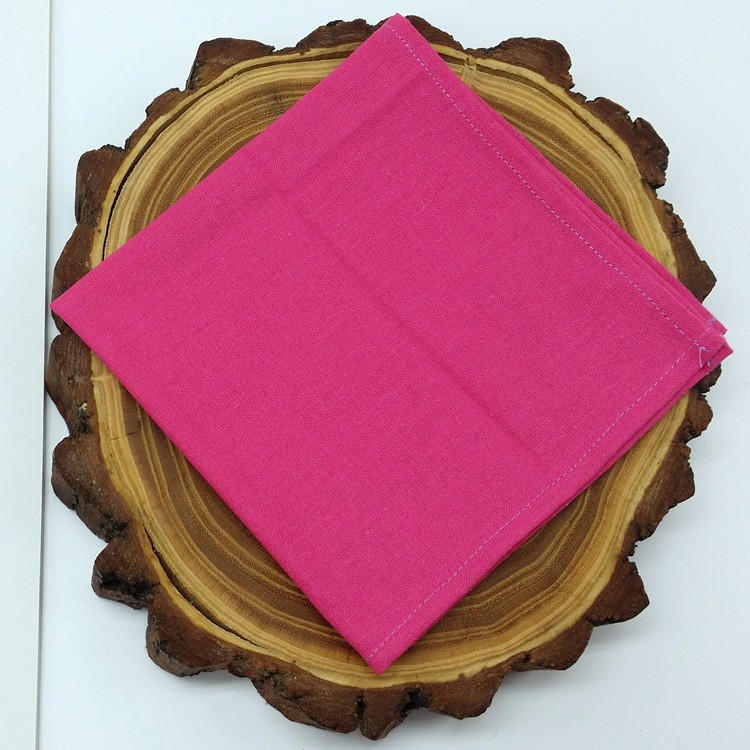 Khăn tay  vải linen trơn dùng để thêu thủ công 30x30cm