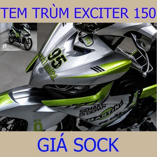 Tem Trùm Xe Exciter 150 Xanh Lá Mới Nhất
