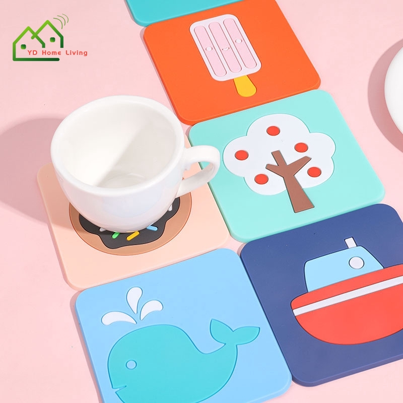 Tấm lót ly bằng silicon cách nhiệt chống trượt để bàn ăn tiện dụng