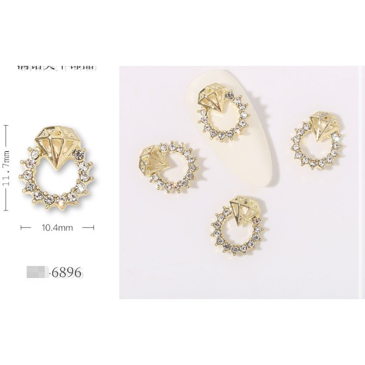 Charm nơ đá nail, Charm nail gắn móng cao cấp phụ kiện trang trí nail hottrend