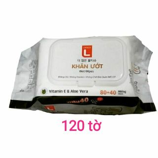 Khăn ướt lotte cực đã 120 tờ (80 tờ tặng 40 tờ)
