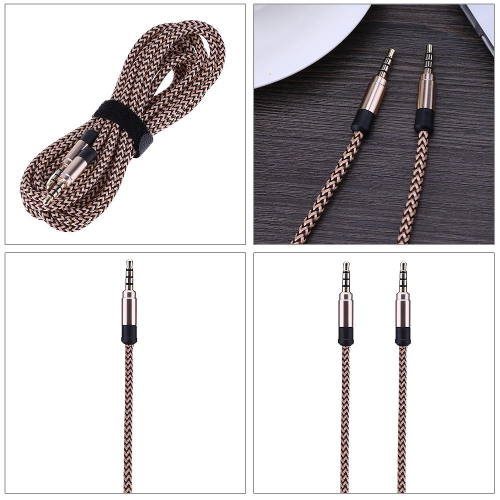 3.5mm Male To 3.5mm Male AUX Wire Auxiliary Stereo Weaving Audio Cable