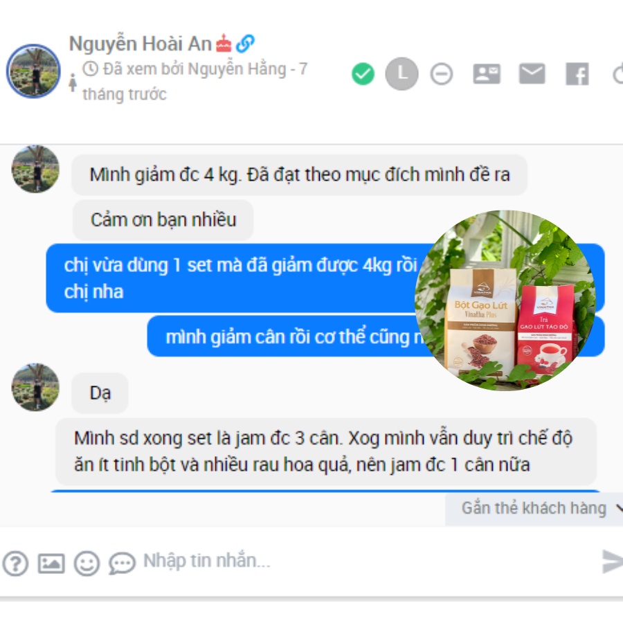 Combo VIP bột gạo lứt giảm cân VINATHA Plus  + trà gạo lứt táo đỏ  - VNT01