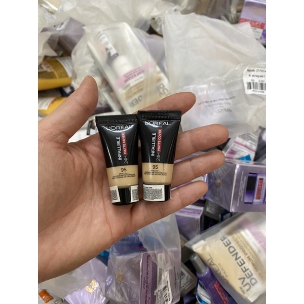 (Mini size)Kem nền 24h Kiềm dâu lâu trôi L'Oreal Paris chai mini 5ml Loreal Infallible 24h Matte Cover