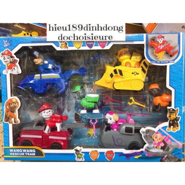 Đồ chơi chó cứu hộ paw patrol kèm xe cỡ lớn bắn móc