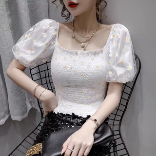 🔅Áo Bẹt Vai Nhúng Hoa Cúc