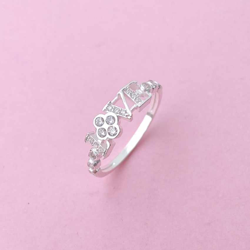Nhẫn nữ bạc ta mặt chữ LOVE. Nhẫn bạc nữ thời trang cá tính