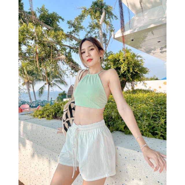 Bikini Pastel Áo Cổ Yếm Mặc Được 2 Kiểu