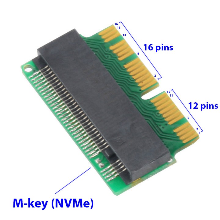 Adapter gắn SSD M.2 PCIe NVMe cho MacBook 2013-2017 MA06