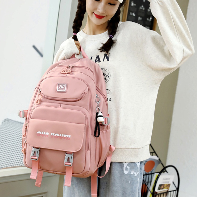 Ba Lô Nylon Nhiều Ngăn Dễ Thương Cho Nữ Sinh