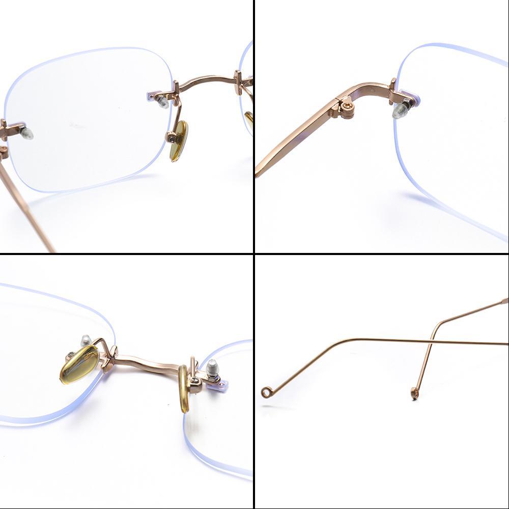 Mắt Kính Gọng Vuông Bằng Kim Loại Thời Trang