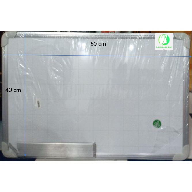 Bảng từ trắng VN 60 x 40 cm kẻ ô ly viết bút lông hít nam châm
