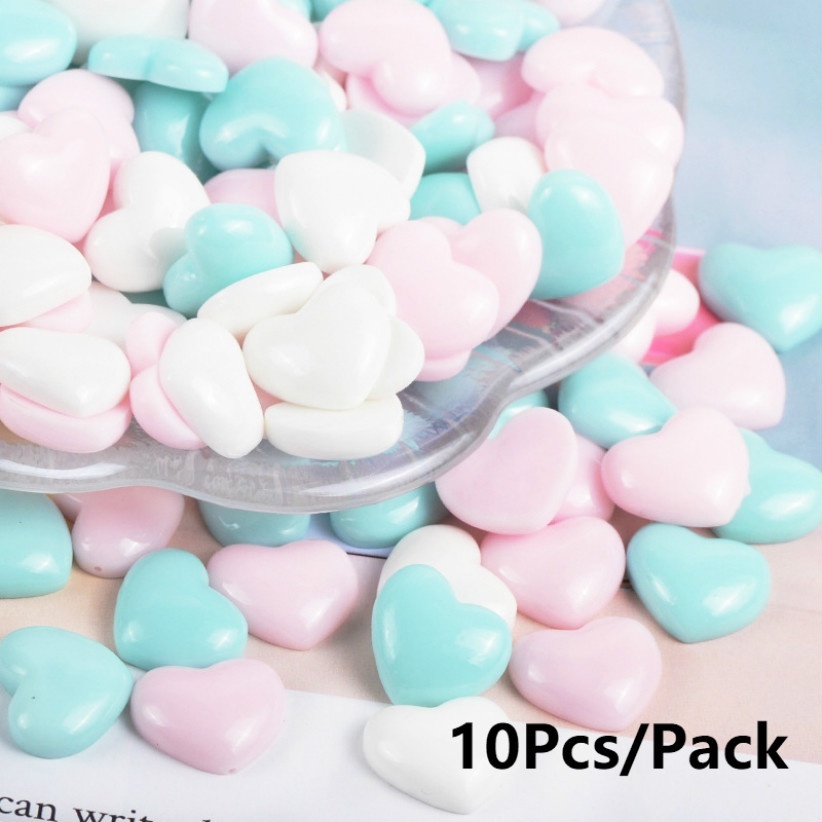 Set 10 Phụ Kiện Trang Trí Tóc Hình Trái Tim Xinh Xắn