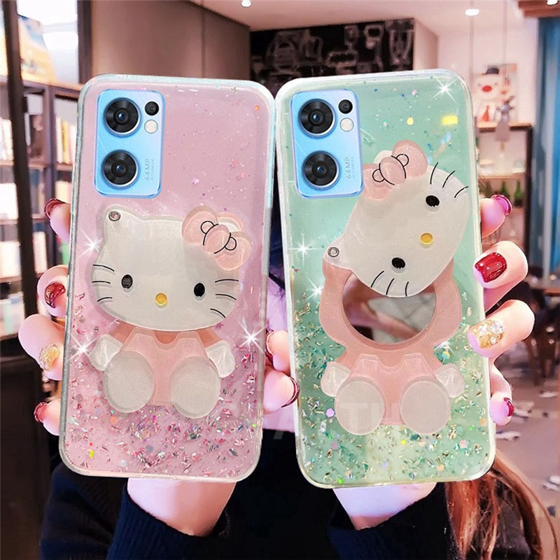 Ốp Điện Thoại Có Gương Hello Kitty Cho OPPO Reno7 5G 4G / Reno7 Pro 5G / Reno7Z / Reno6 Pro 5G / Reno6 5G / Reno6Z Reno7 5G