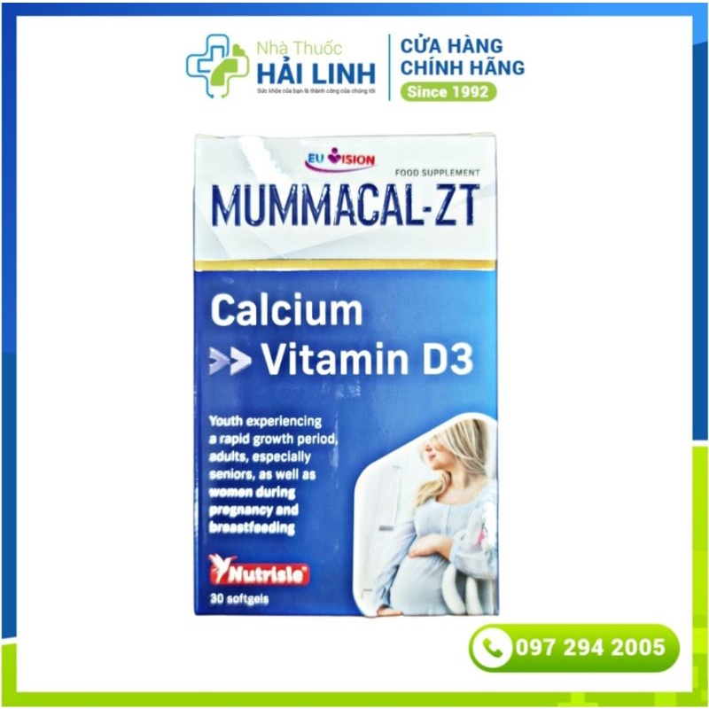 [CHÍNH HÃNG] MummaCal-ZT - Bổ sung Canxi, Vitamin D3, tăng hấp thu Canxi