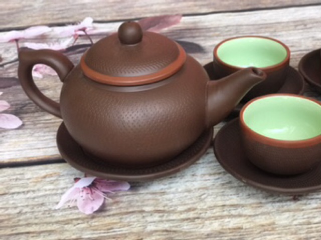 BỘ ẤM TRÀ GANH NÂU TỬ SA BÁT TRÀNG