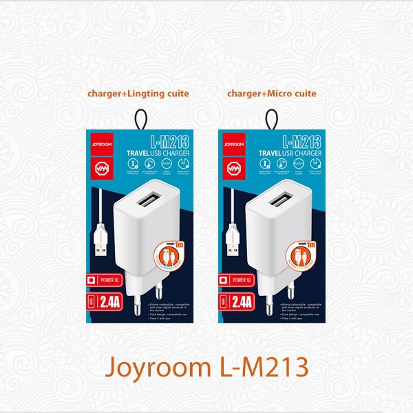 Củ sạc 1 cổng  2.4A kèm cáp  JOYROOM L-M213