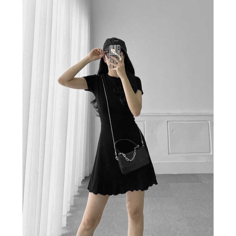 Đầm chữ a ngắn tay chất thun co giãn ôm eo cực xinh D27 - 25 Store