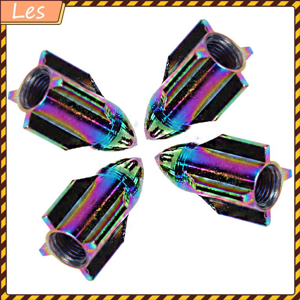 Bộ 4 nắp đậy van bánh xe hơi hình tên lửa nhiều màu sắc