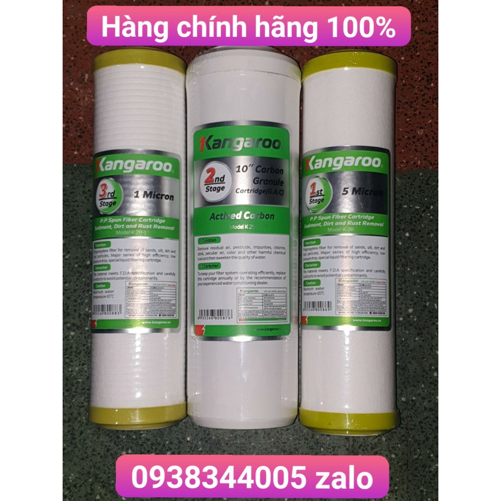 Bộ lõi lọc nước Kangaroo số 1, 2, 3