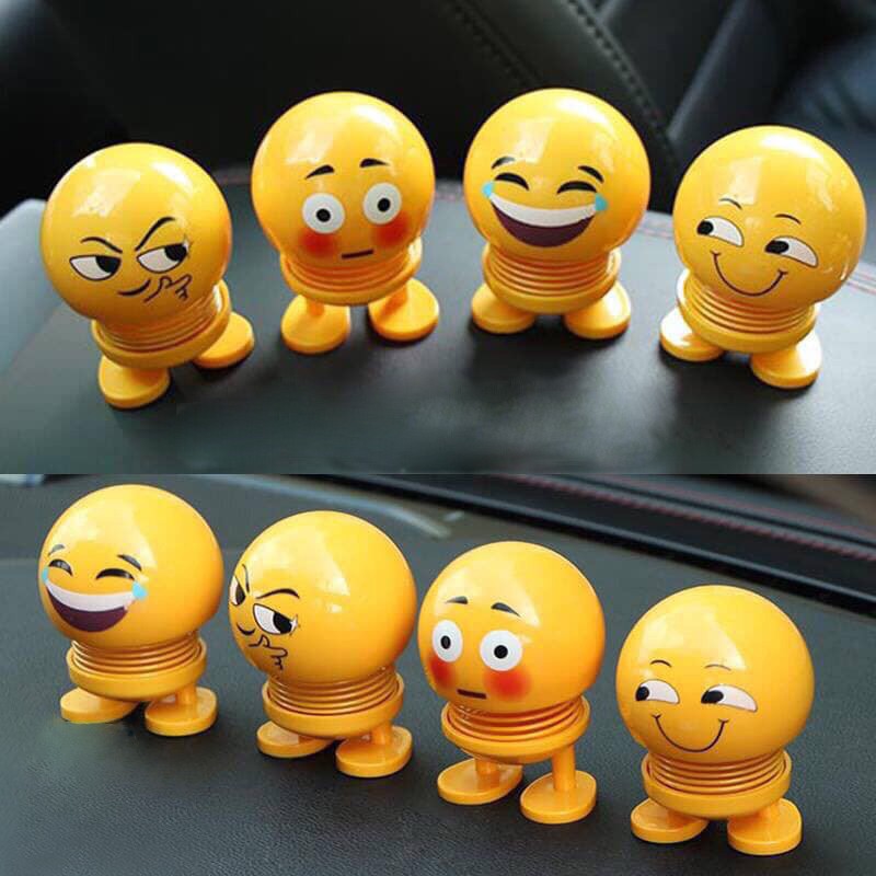 Thú Nhú Emoji Lò Xo Giải Trí, Giảm Stress, Đồ Chơi Tiêu Khiển - Trang Trí Xe Hơi, Bàn Làm Việc, Học Tập,.. Emoji Lò Xo