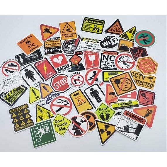 Bộ 200 sticker chủ đề BIỂN BÁO CỔ ĐIỂN dùng để trang trí điện thoại di động/ván trượt/vali không để lại dấu keo
