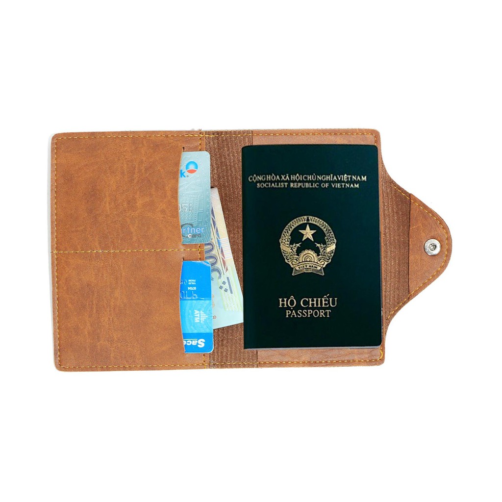 Ví da đựng passport hộ chiếu CNT VN19 cao cấp