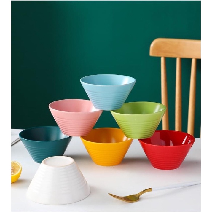 Bát sứ loe sắc màu, Bát cơm hay bát chè soup, gốm sứ cao cấp không chì