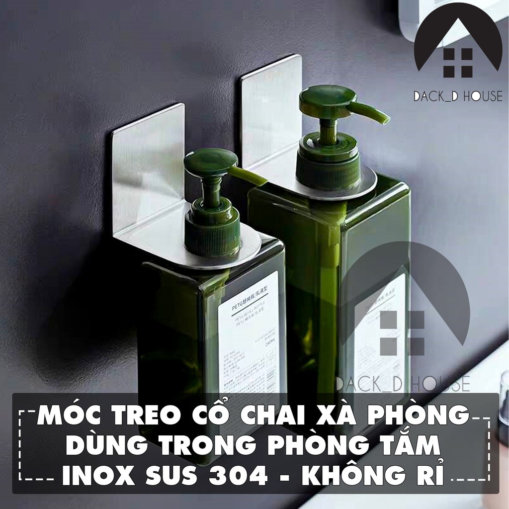 Giá đỡ cổ chai inox 304 Dack D House, inox không rỉ sét,kèm dán 3M siêu chắc chắn tiết kiệm không gian, gia dụng cao cấp