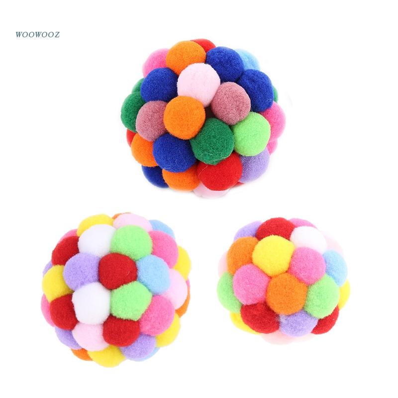 Đồ Chơi Bóng Nảy Gắn Chuông Màu Cầu Vồng Dễ Thương Cho Mèo Cưng