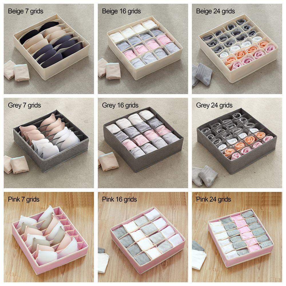 KUNHEV Hộp Vải Không Dệt Đựng Đồ Lót Tiết Kiệm Không Gian Có Thể Giặt Sạch