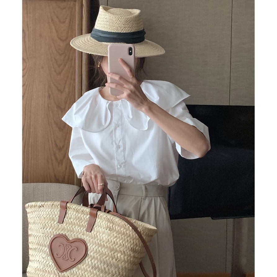 Áo Kiểu Tay Ngắn Cổ Bèo Thời Trang Dành Cho Nữ 50311