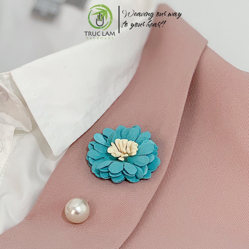 Phụ Kiện Ghim Cài Áo Nữ Bông Hoa Cúc Trúc Lâm Handmade
