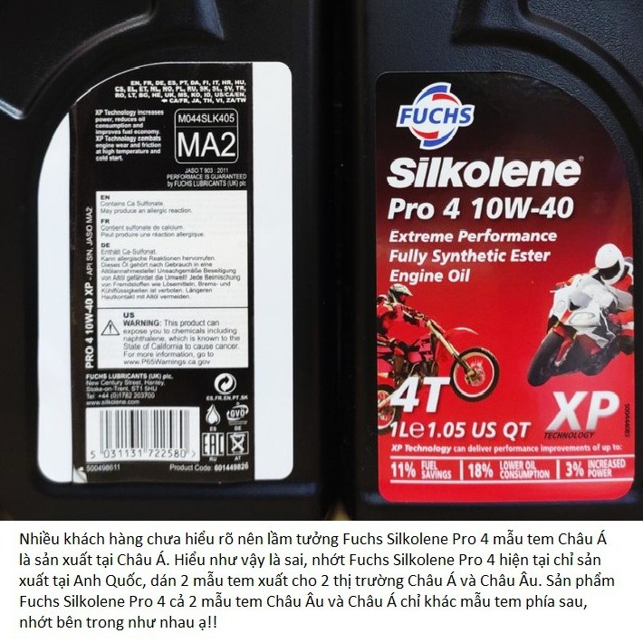 [Nhơt Fuchs RẺ] Nhớt xe máy tổng hợp fuchs 10w40, nhớt fuchs silkolene 10w40 mua cùng lọc ya để đc giá tốt nhất