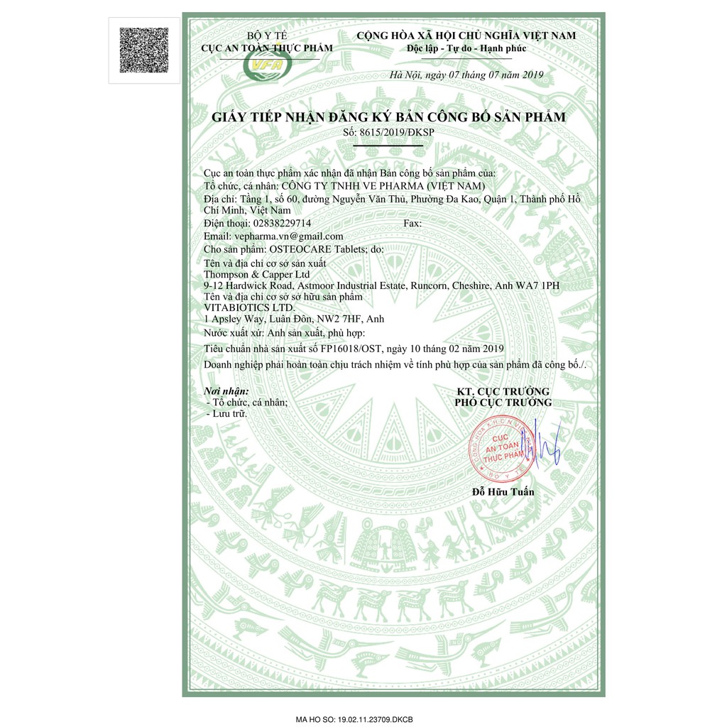 Thực Phẩm Bổ Sung Canxi Giúp Xương Chắc Khỏe, Ngừa Chuột Rút Cho người lớn Osteocare Vitabiotics (Hộp 30 viên) | BigBuy360 - bigbuy360.vn