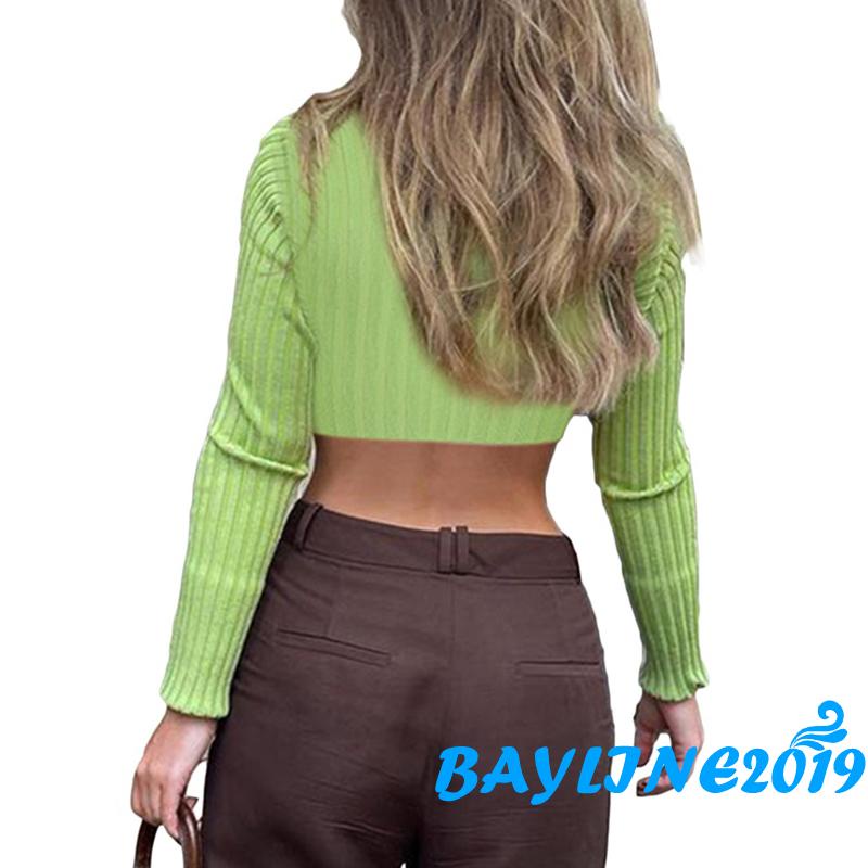 Áo Sơ Mi Dài Tay Cổ Sâu Màu Sắc Thời Trang Dành Cho Nữ