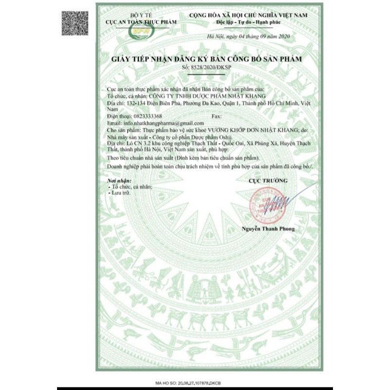 _Vương Khớp Đơn Giảm đau nhức khớp xương, tê bì chân tay do phong thấp, thoái hóa khớp.