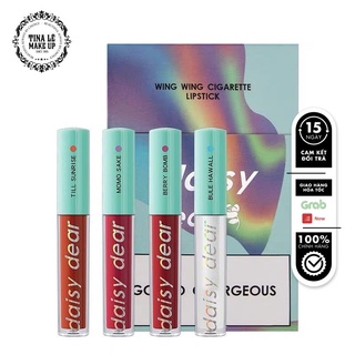 [Hàng mới về] Bộ 4 son môi DAISY DEAR chất lượng cao thiết kế vỏ hình thuốc lá độc đáo
