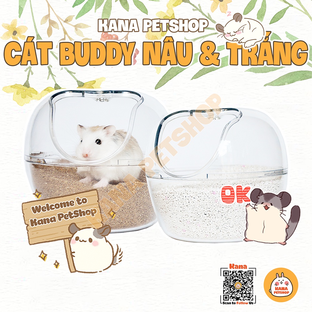 Cát BUDDY Nâu 🐹FREESHIP🐹 1KG Cát Buddy Ấn Độ Cát Vệ Sinh Cát Lót Chuồng Hamster, Mèo v.v