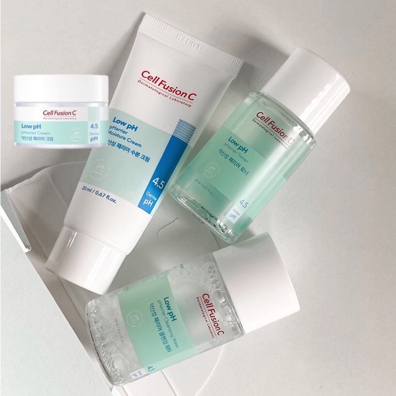 Bộ Dưỡng Da Kem Dưỡng, Tẩy Trang, Nước Hoa Hồng Cell Fusion C Low Ph Cream / Toner/ Cleansing Water Mini