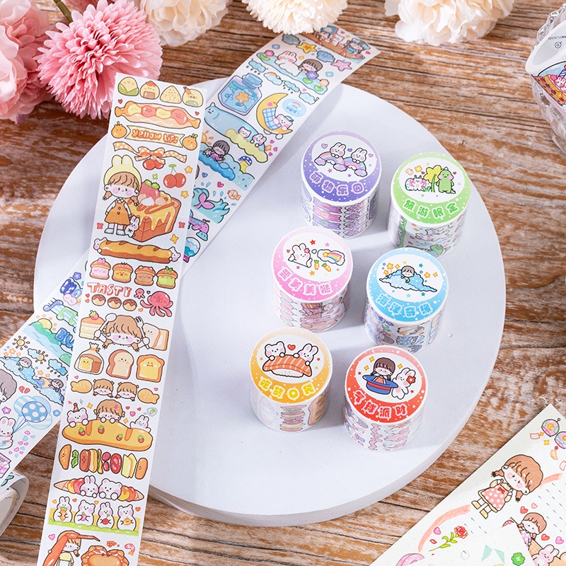 Flowertree 1 Cuộn Băng Keo Dán Trang Trí Sổ Lưu Niệm