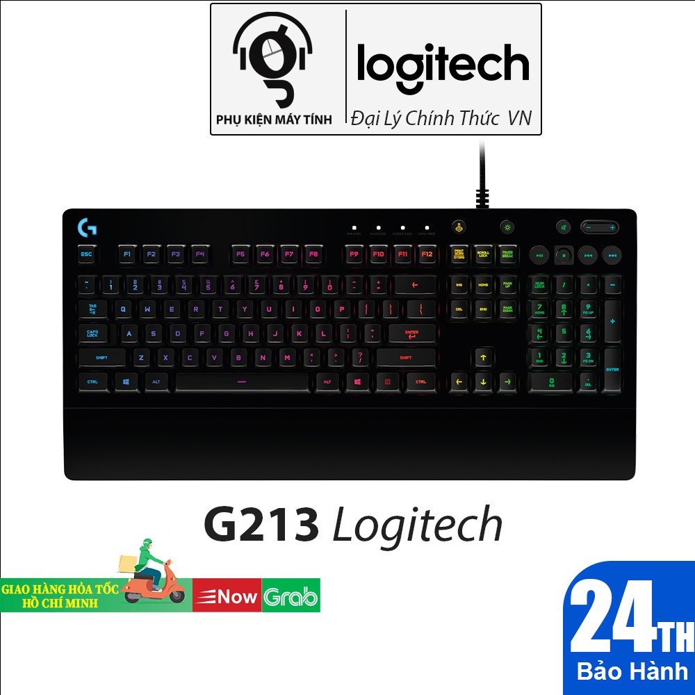 Bàn Phím Chơi Game Logitech G213 PRODIGY RGB - Hãng phân phối chính thức