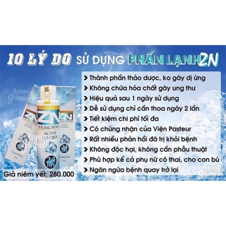 Phấn lạnh zn ( bao hàng chính hảng cty 100%) khử mùi hoàn hảo