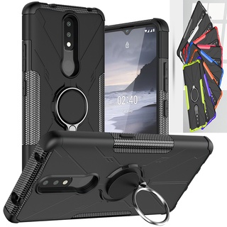 Ốp lưng armor kèm nhẫn móc ngón tay cho nokia 2.4