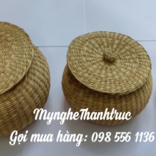 (BÁN LẺ) Giỏ cói tròn có nắp