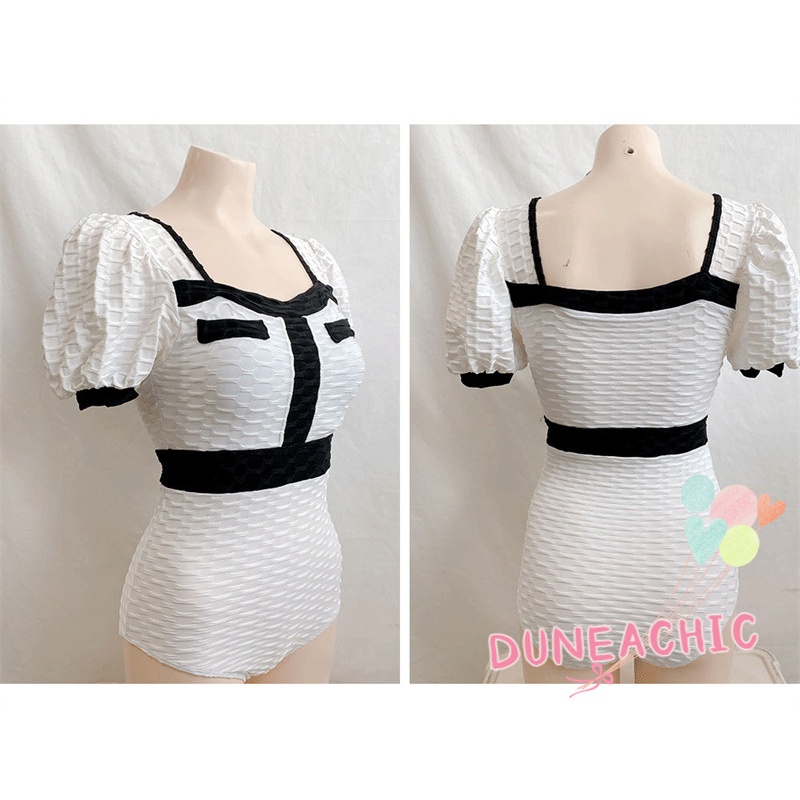 DUNEA Đồ Bơi Một Mảnh Màu Tương Phản Phong Cách Retro Cho Nữ