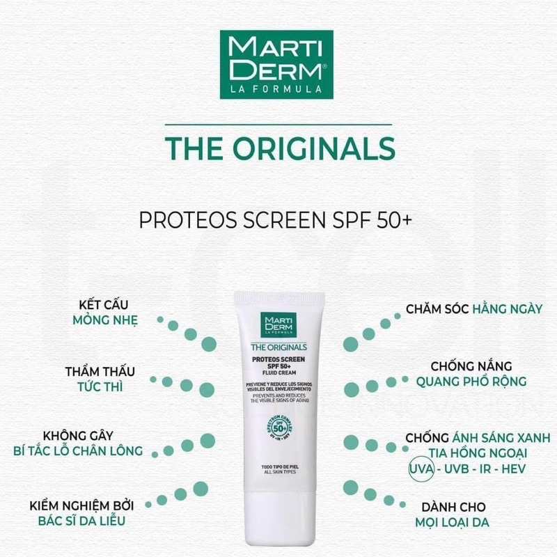 Kem chống nắng Marti Derm 𝐏𝐫𝐨𝐭𝐞𝐨𝐬 𝐒𝐜𝐫𝐞𝐞𝐧 𝐒𝐏𝐅 50+